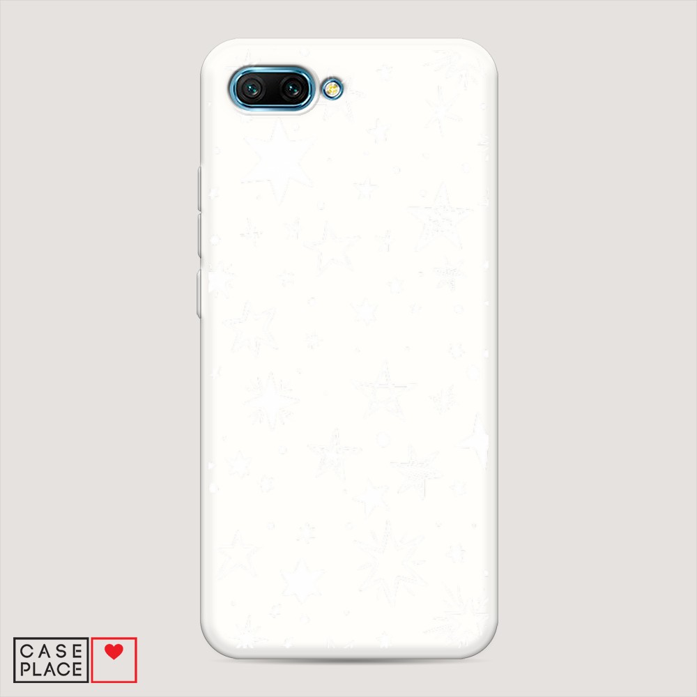

Матовый силиконовый чехол "Звездочки графика белая" на Honor 7X, 65357-1