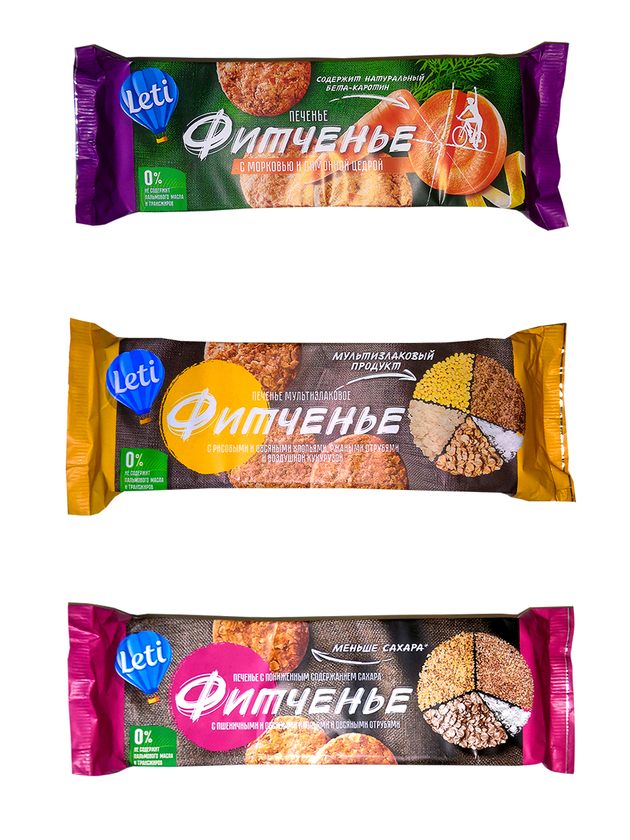 Печенье Leti мультизлаковое Фитченье, 3 шт по 150 г