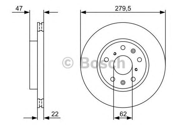 

ТОРМОЗНОЙ ДИСК ПЕРЕДНИЙ Bosch 0986479403