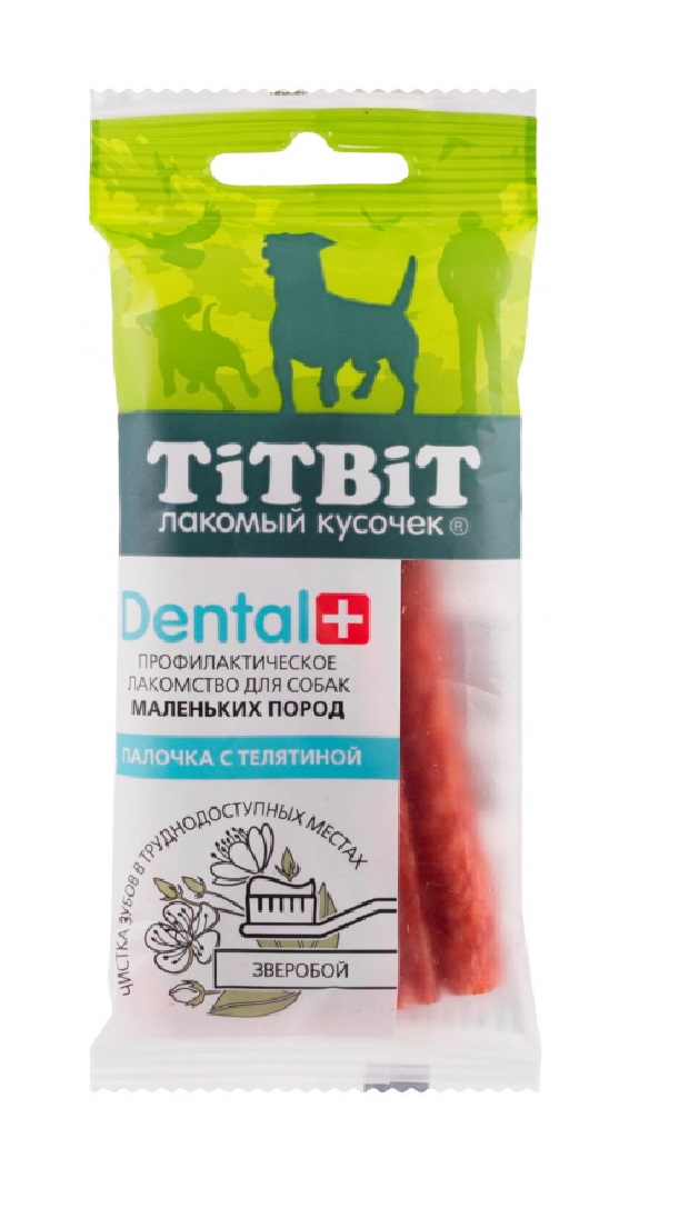 

Лакомство для собак Titbit ДЕНТАЛ+ Палочка, телятина, 20 гр