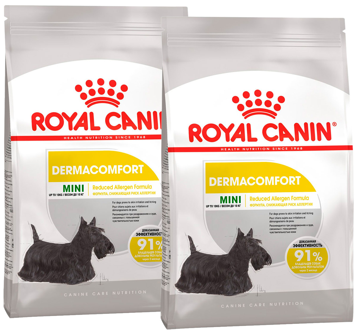 

Сухой корм для собак Royal Canin Mini Dermacomfort, при аллергии, 2шт по 1 кг