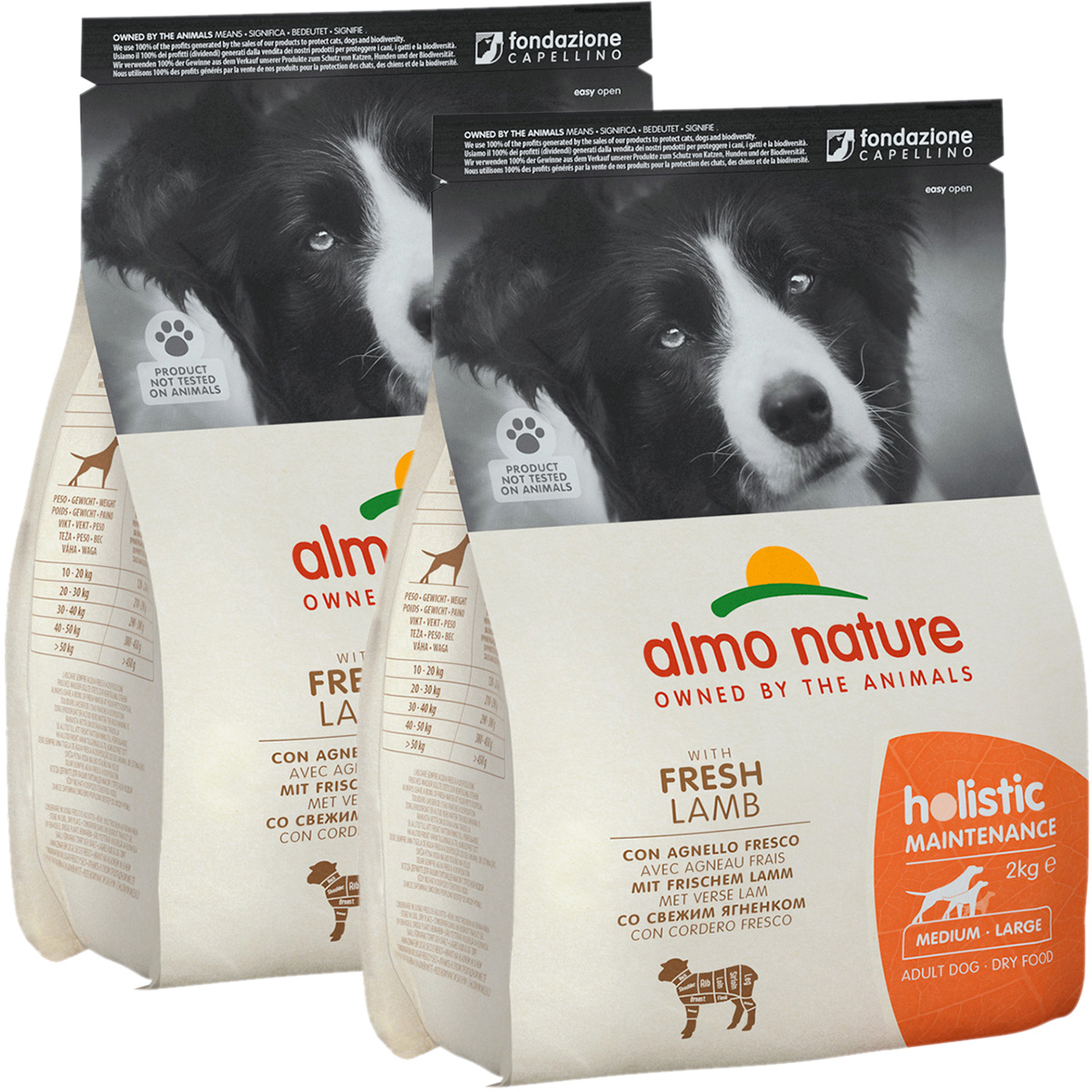 

Сухой корм для собак Almo Nature, для средних пород, ягненок, 2 шт по 2 кг
