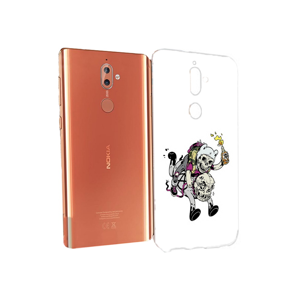 

Чехол MyPads Tocco для Nokia 9 время приключений скелеты (PT126479.94.277), Прозрачный, Tocco