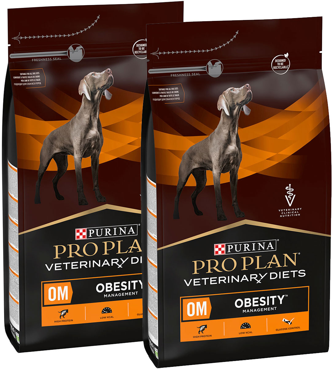 

Сухой корм для собак PRO PLAN VETERINARY DIETS OM птица 2шт по 3кг