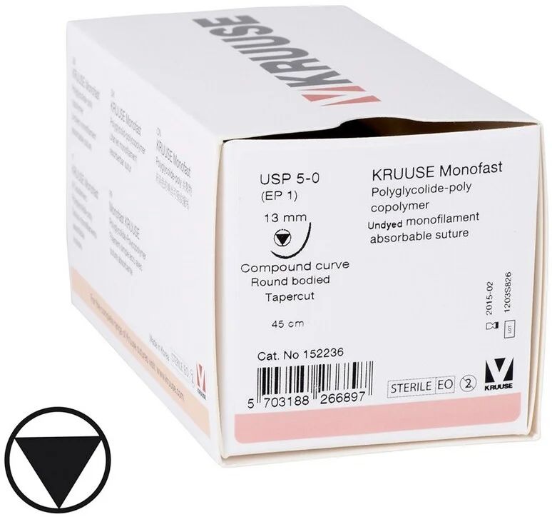 

Шовный материал Kruuse Monofast 18 шт, нить 45 см, игла 13 мм