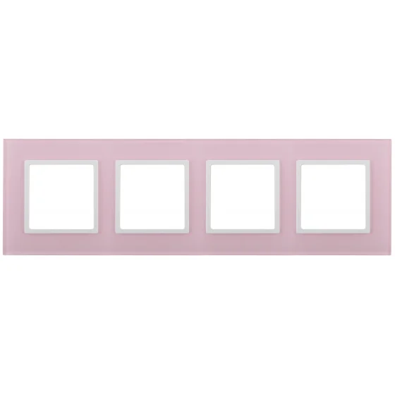 Рамка 4-местная Эра22 Elegance, стекло, розовый+белый, арт.14-5104-30 сумка хозяйственная без застежки белый розовый