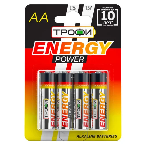 

Элемент питания ТРОФИ LR06-4BL ENERGY POWER Alkaline (уп. 4шт)