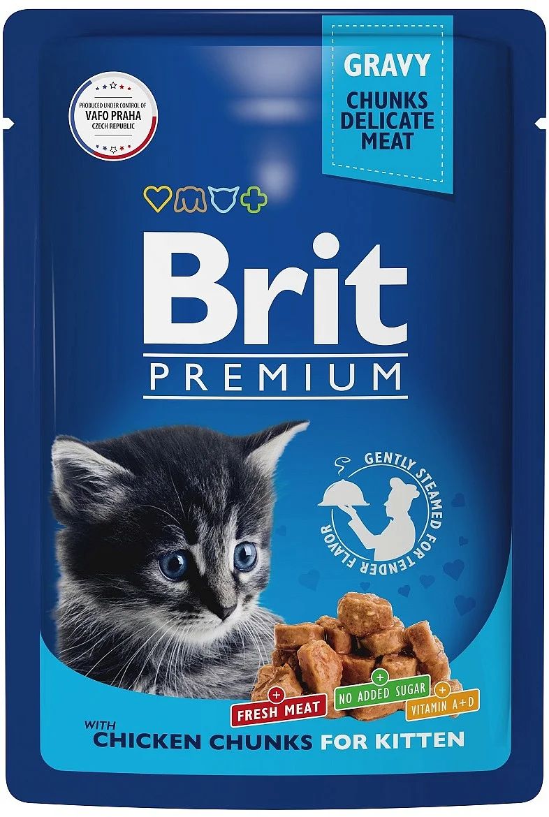 фото Влажный корм для кошек brit premium, курица, 24шт, 85г