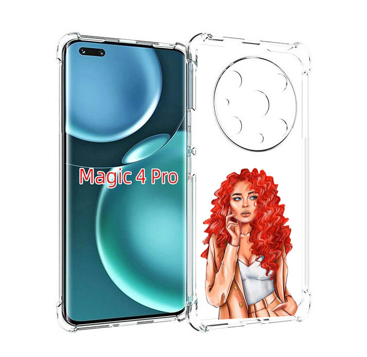 

Чехол MyPads девушка-с-яркими-волосами женский для Honor Magic4 Pro, Прозрачный, Tocco