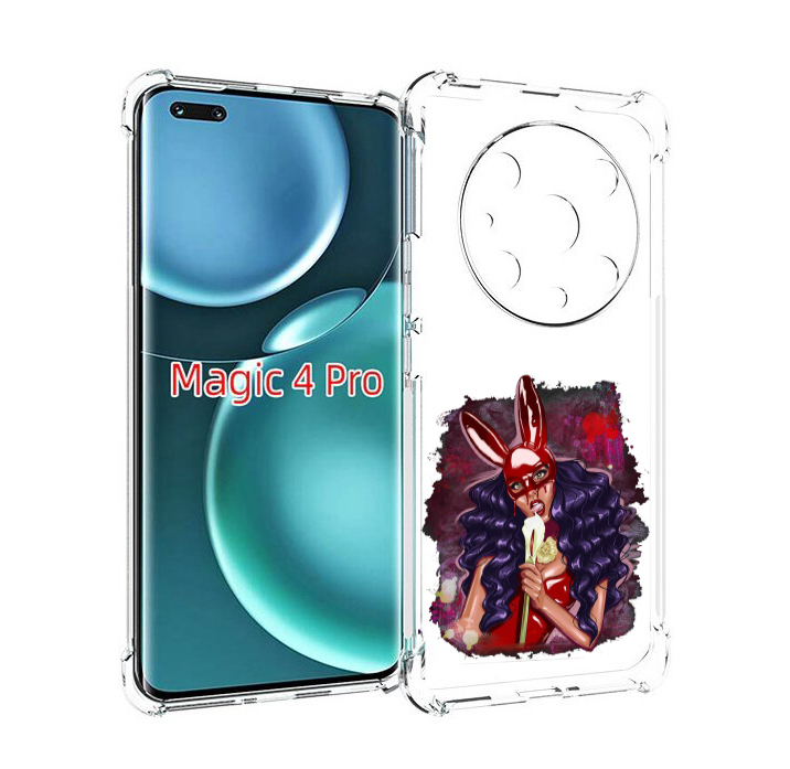

Чехол MyPads девушка-с-текучей-маской женский для Honor Magic4 Pro, Прозрачный, Tocco
