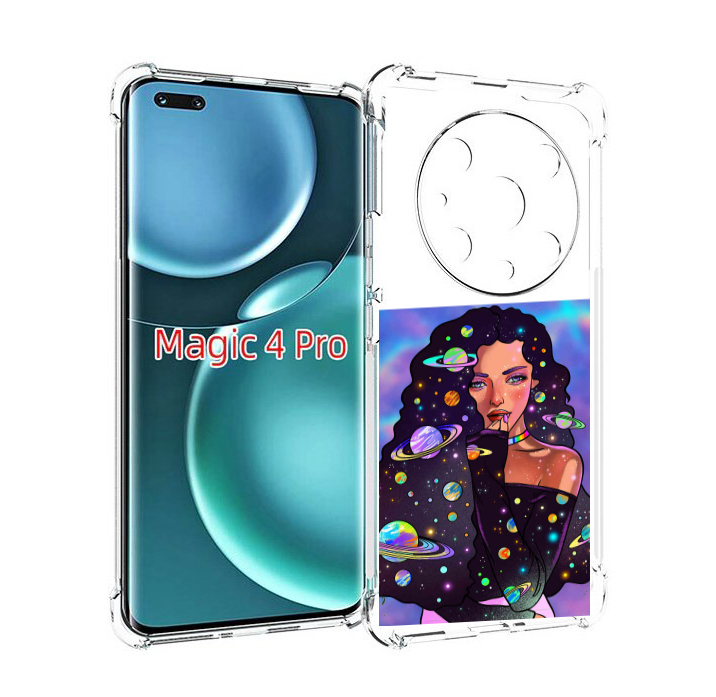 

Чехол MyPads девушка-с-планетами-в-волосах женский для Honor Magic4 Pro, Прозрачный, Tocco