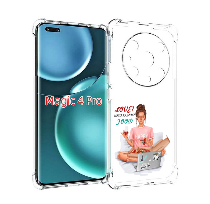 

Чехол MyPads девушка-с-ноутбуком женский для Honor Magic4 Pro, Прозрачный, Tocco