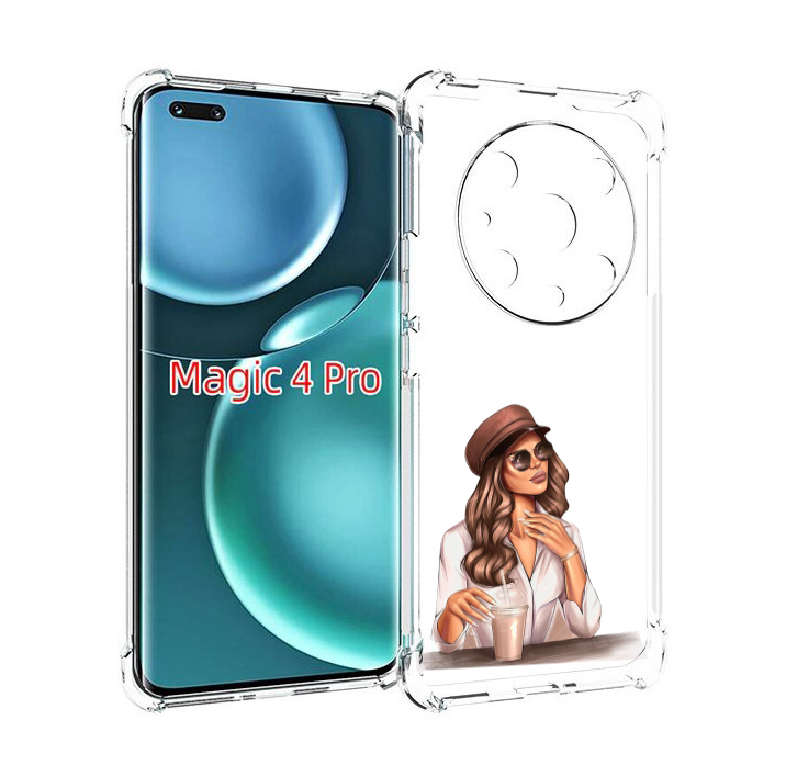 

Чехол MyPads девушка-с-милкшейком женский для Honor Magic4 Pro, Прозрачный, Tocco