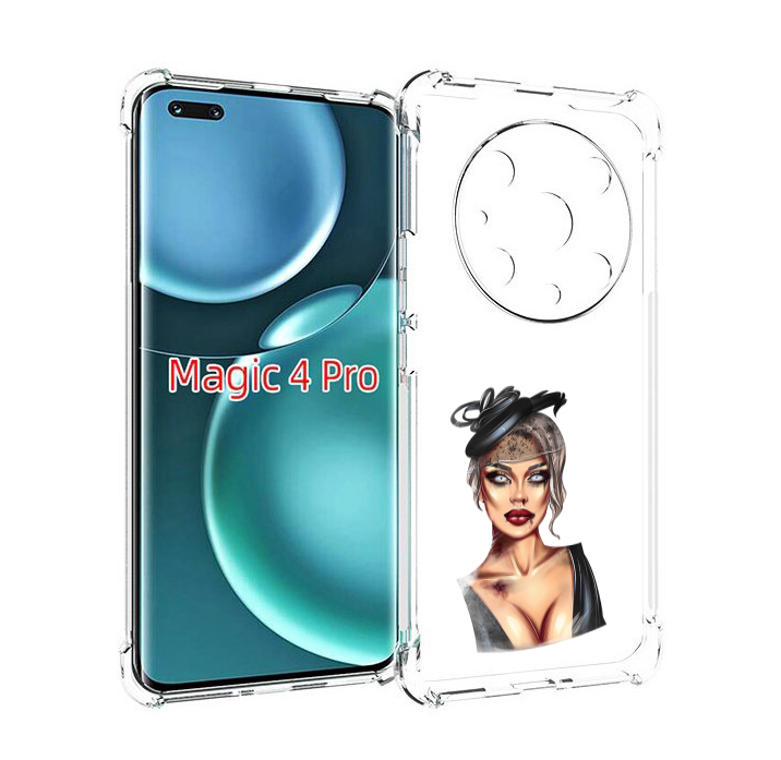 

Чехол MyPads девушка-с-линзами для Honor Magic4 Pro, Прозрачный, Tocco