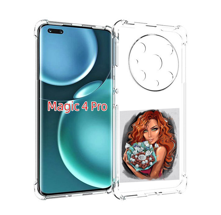 

Чехол MyPads девушка-с-кокосовым-букетом женский для Honor Magic4 Pro, Прозрачный, Tocco
