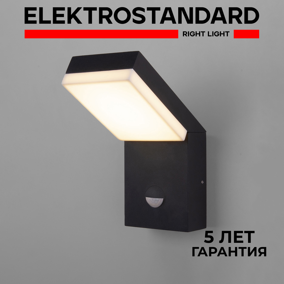 

Уличный настенный LED светильник Elektrostandard Sensor 1541 Techno IP54 12W 4000К черный, Techno 1541