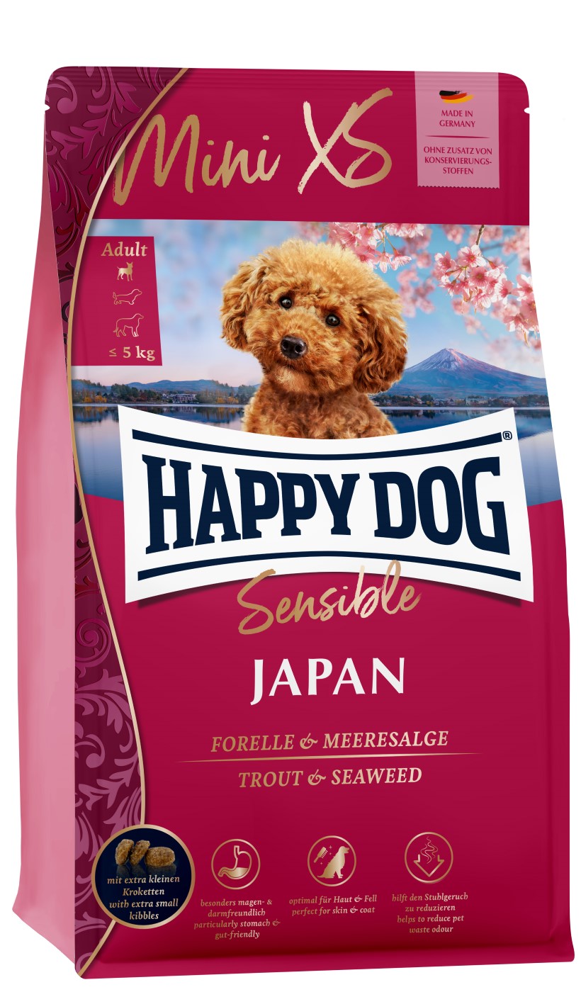 фото Корм сухой для собак happy dog sensible mini xs japan, курица с форелью 1.3 кг