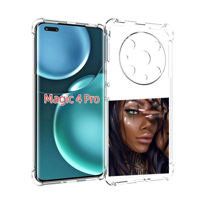 

Чехол MyPads девушка-с-зелеными-глазами-яркими для Honor Magic4 Pro, Прозрачный, Tocco