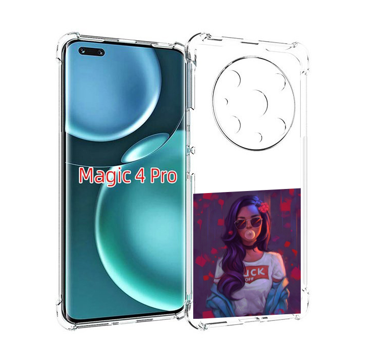 

Чехол MyPads девушка-с-жвачкой женской для Honor Magic4 Pro, Прозрачный, Tocco