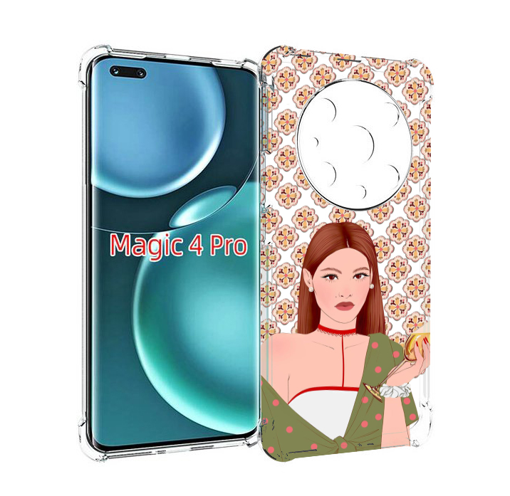 

Чехол MyPads девушка-с-вином-рисунок женский для Honor Magic4 Pro, Прозрачный, Tocco