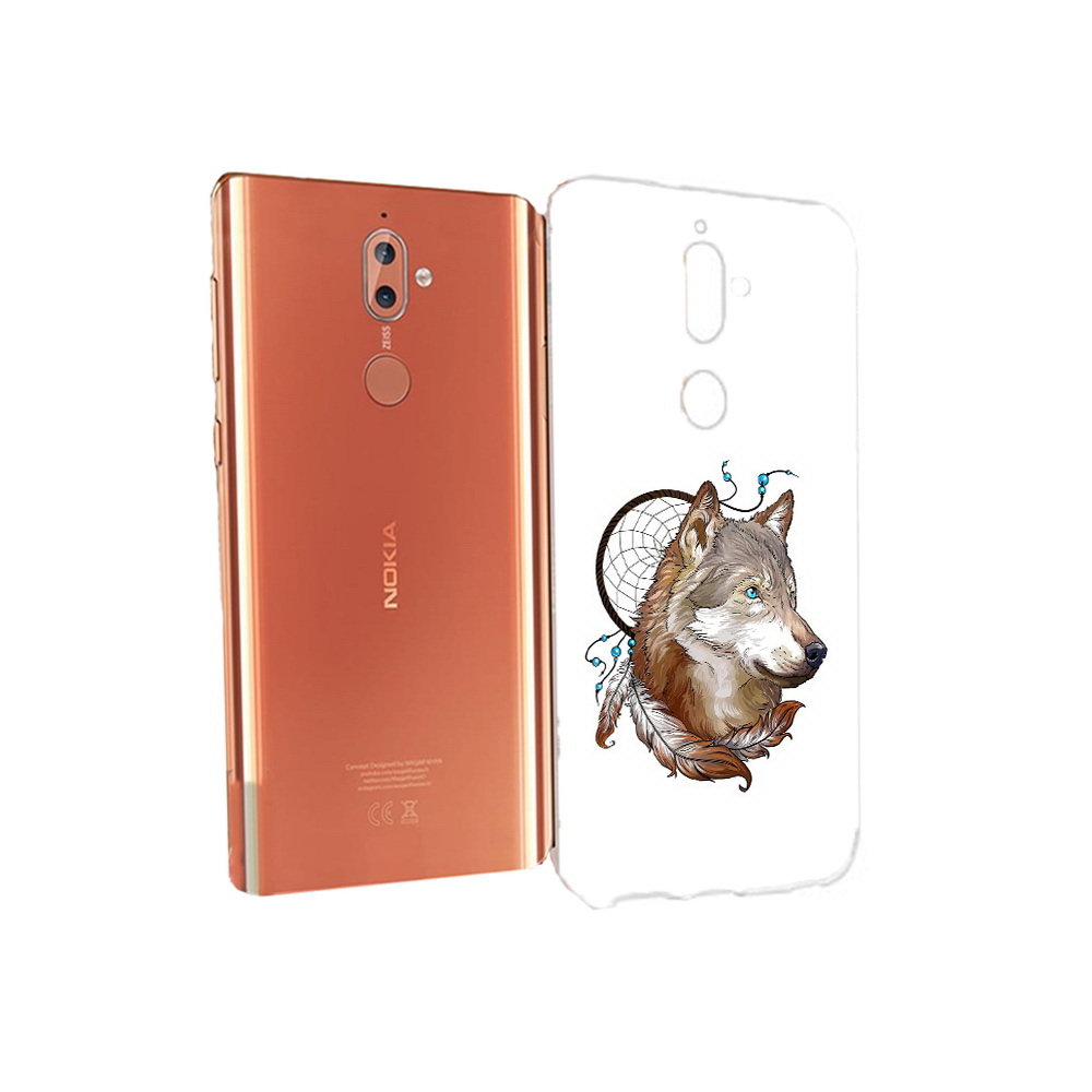 

Чехол MyPads Tocco для Nokia 9 волк и ловец снов (PT126479.94.269), Прозрачный, Tocco