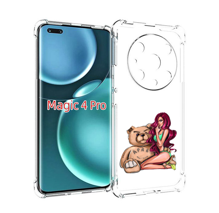 

Чехол MyPads девушка-с-большим-плюшевым-мишкой для Honor Magic4 Pro, Прозрачный, Tocco