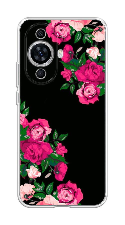 

Чехол на Huawei Nova 11 "Розы фуксия", Черный;розовый;зеленый, 6121250-1