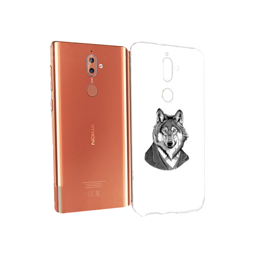 Чехол MyPads Tocco для Nokia 9 волк в пиджаке (PT126479.94.266)