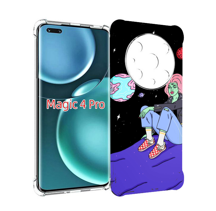 

Чехол MyPads девушка-на-луне-мультик для Honor Magic4 Pro, Прозрачный, Tocco