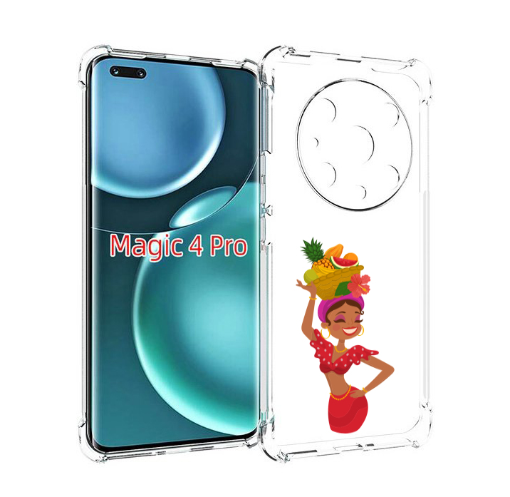 

Чехол MyPads девушка-мулатка для Honor Magic4 Pro, Прозрачный, Tocco