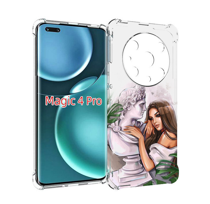 

Чехол MyPads девушка-модель-со-статуей женский для Honor Magic4 Pro, Прозрачный, Tocco