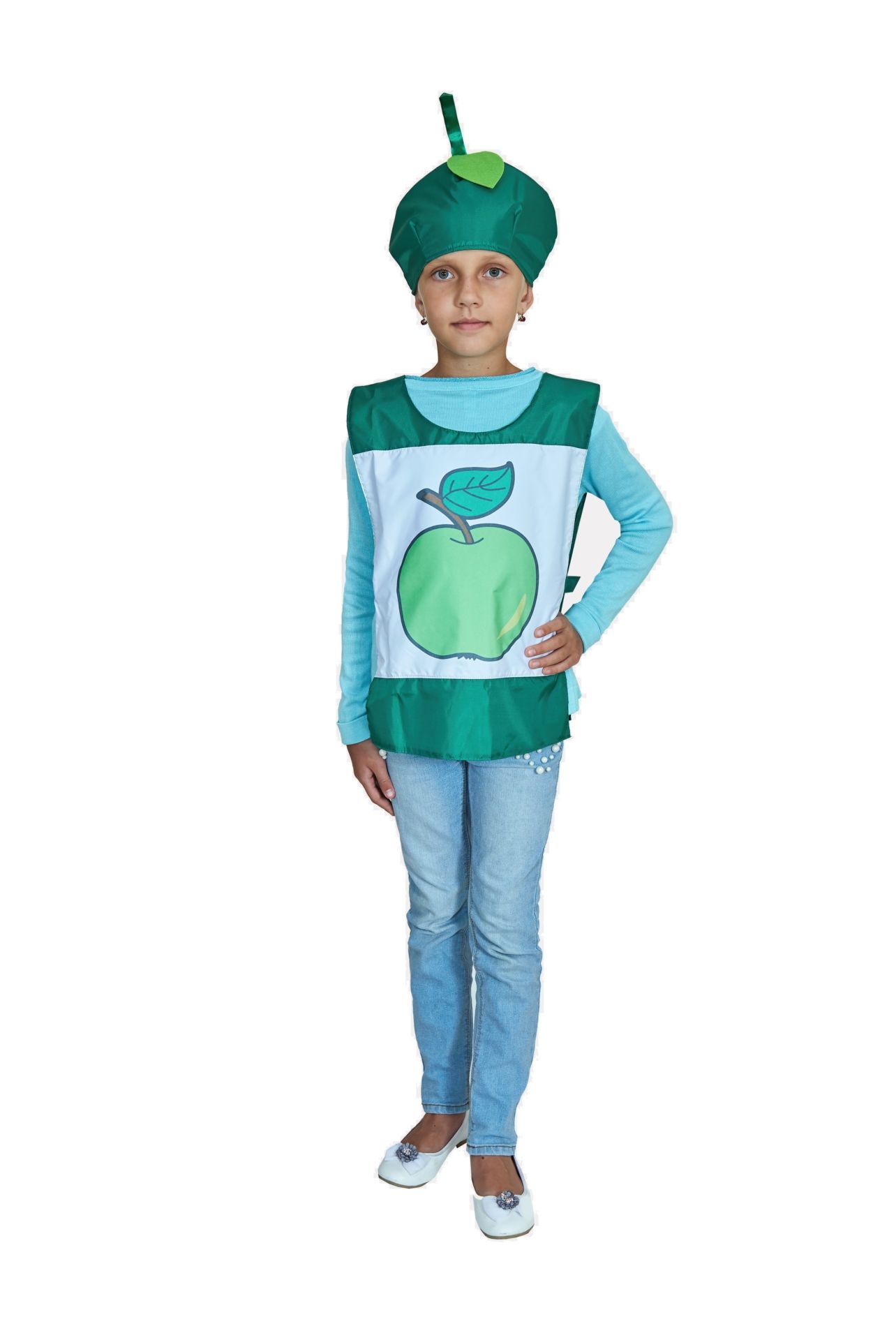 фото Карнавальный костюм учитель фрукт, цв. зеленый р.134