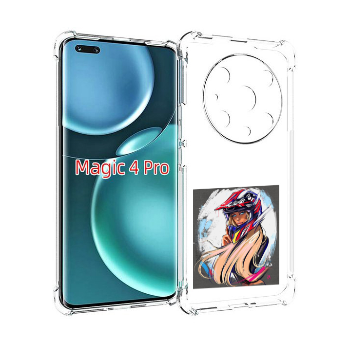 

Чехол MyPads девушка-в-шлеме для Honor Magic4 Pro, Прозрачный, Tocco