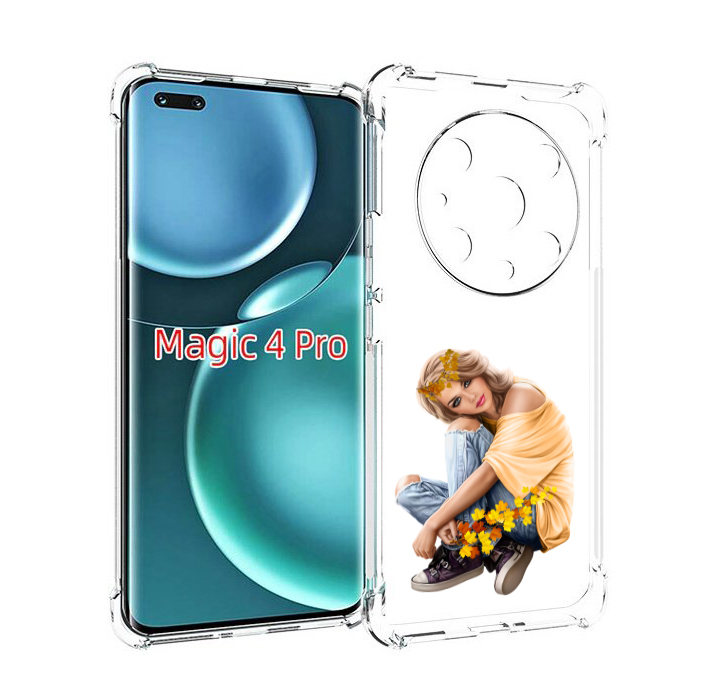 

Чехол MyPads девушка-в-цветочками женский для Honor Magic4 Pro, Прозрачный, Tocco