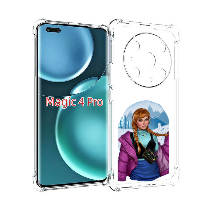 Чехол MyPads девушка-в-фиолетовой-куртке женский для Honor Magic4 Pro