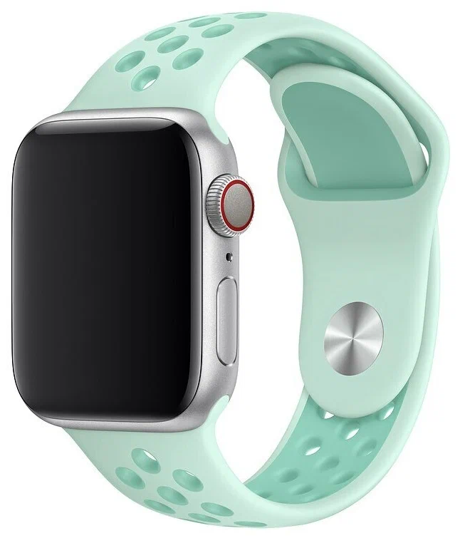 

Ремешок силиконовый перфорированный NK для Apple Watch 42/44мм (40), светло-мятный
