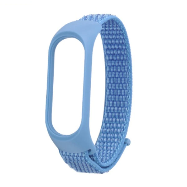 

Ремешок нейлоновый для Xiaomi Mi Band 3/4/5 (29), лазурный, на липучке
