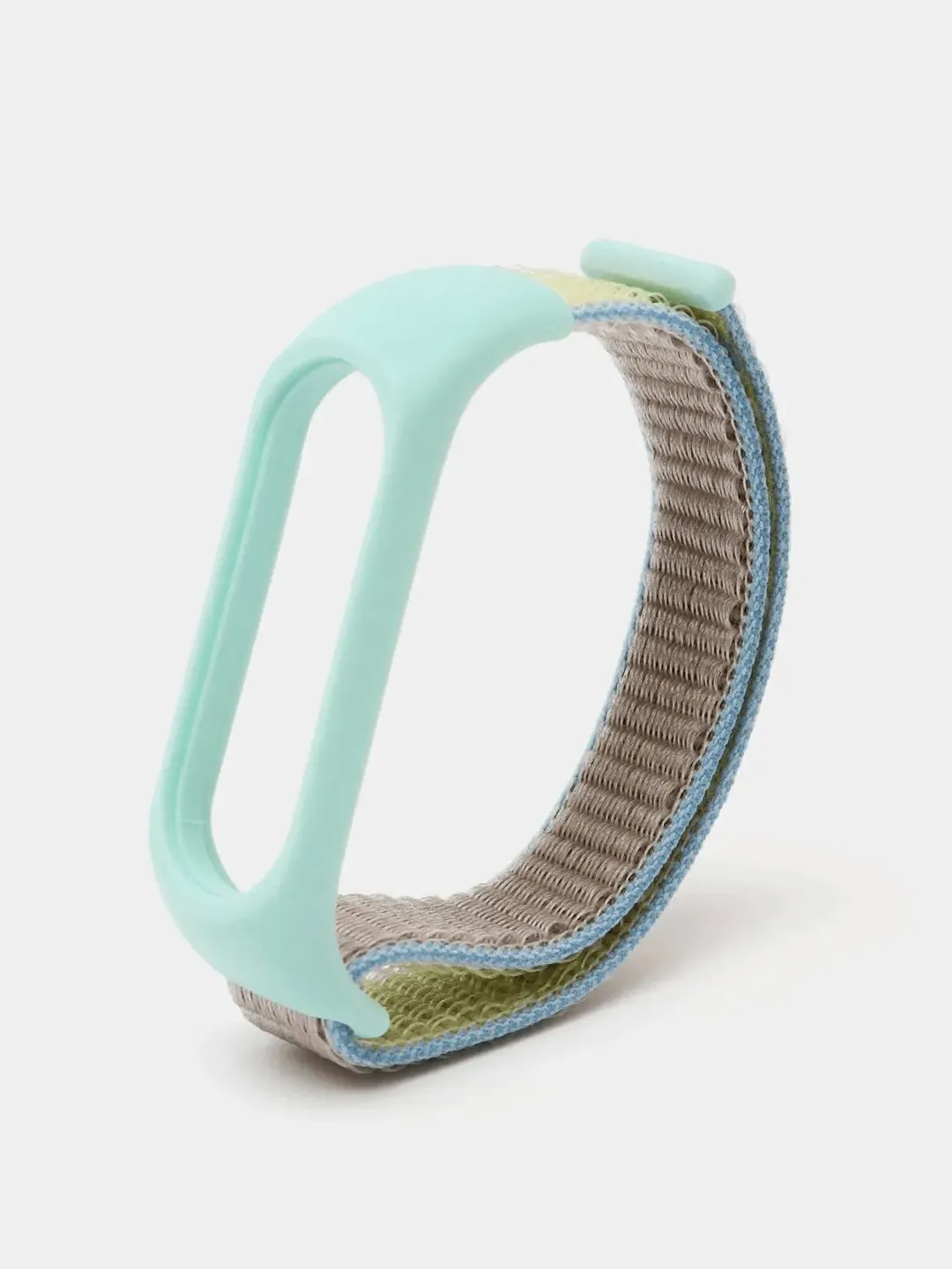

Ремешок нейлоновый для Xiaomi Mi Band 3/4/5 (27), светло-коричневый+голубой, на л