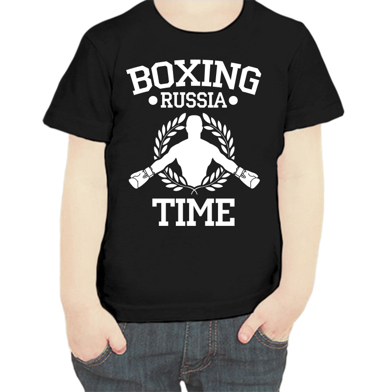 

Футболка мальчику черная 34 р-р boxing russia time, Черный, fdm_boxing_russia_time