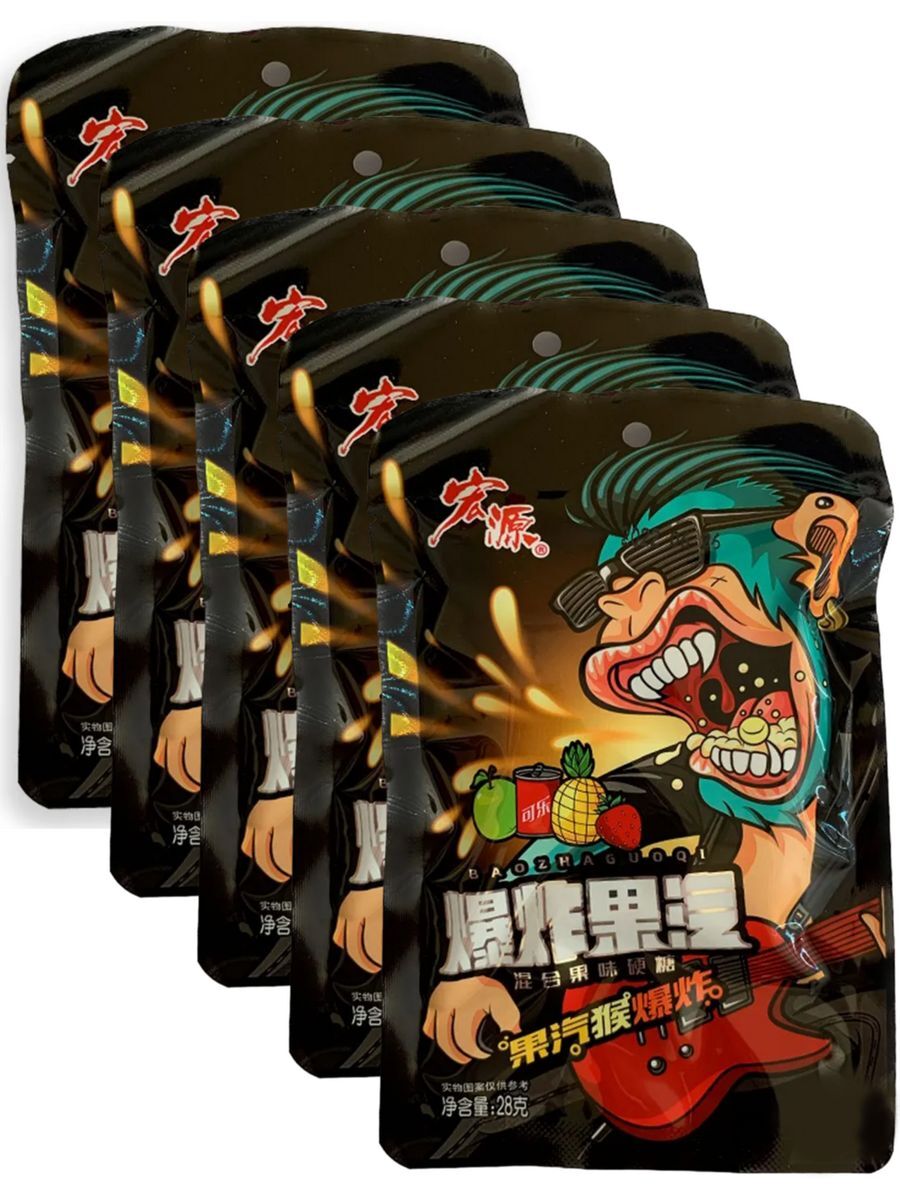 

Леденцы Deer DaDa супер кислые Рок-Н-Ролл ассорти, 28 г х 5 шт, RCK