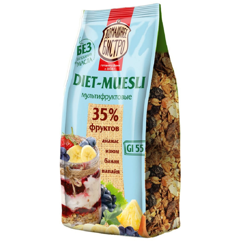 

Мюсли Домашнее Бистро "Мультифруктовые", 250 г