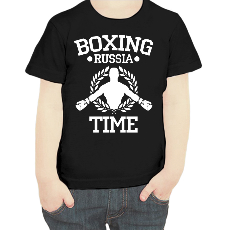 

Футболка мальчику черная 28 р-р boxing russia time, Черный, fdm_boxing_russia_time