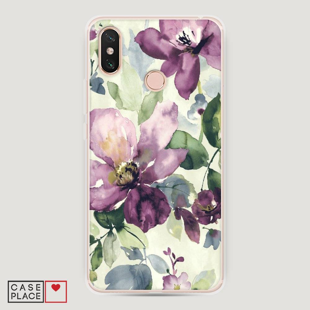 

Пластиковый чехол "Сиреневые цветы-акварель" на Xiaomi Mi Max 3