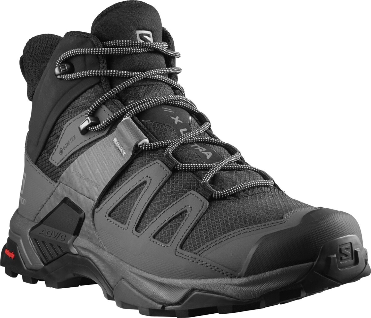 

Ботинки Salomon Shoes Ultra 4 Mid Gtx, black/mgnt/pearl, 9.5 UK, Черный, SHOES X ULTRA 4 MID GTX Black/Mgnt/Pearl