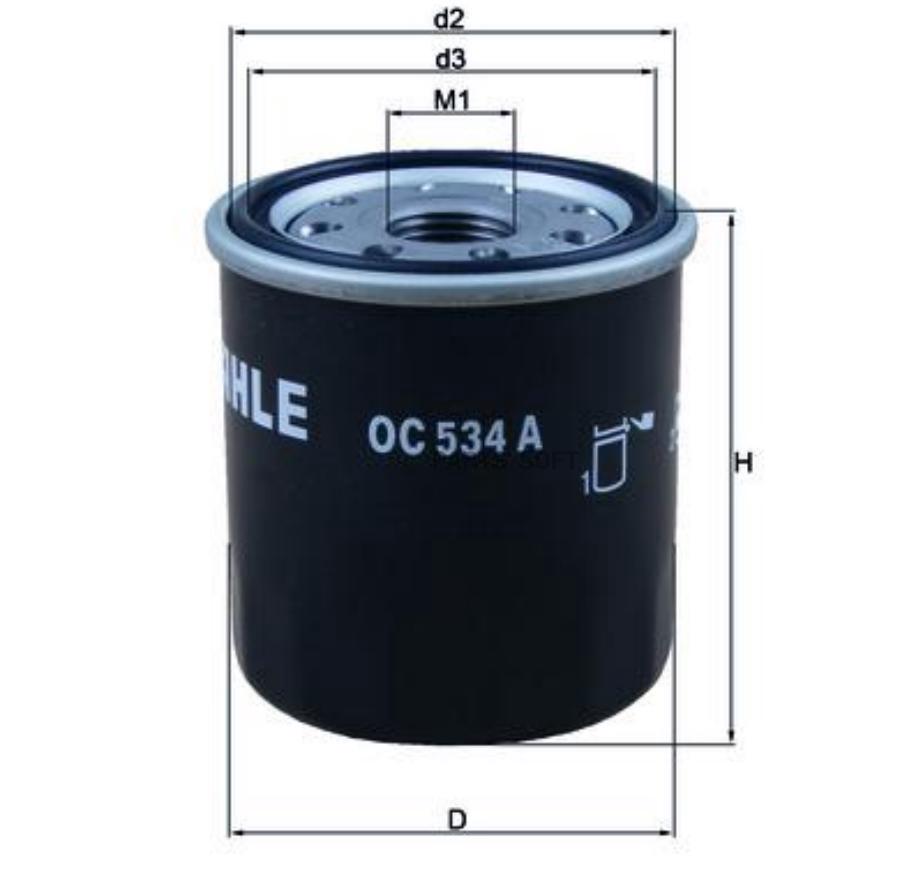 

Фильтр масляный Mahle/Knecht OC534A