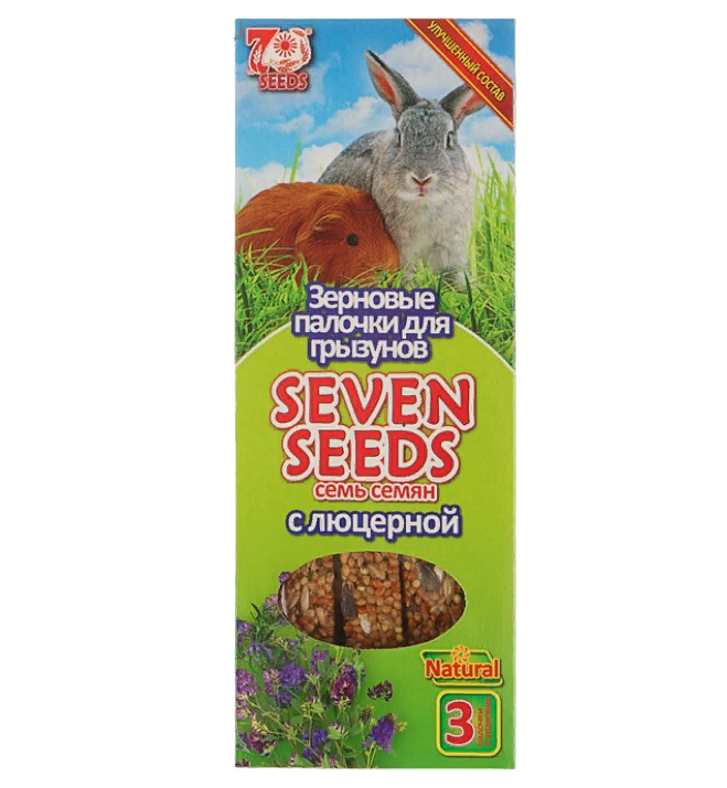 

Лакомство для грызунов Seven Seeds Зерновые палочки с люцерной, 3 шт, 90 г
