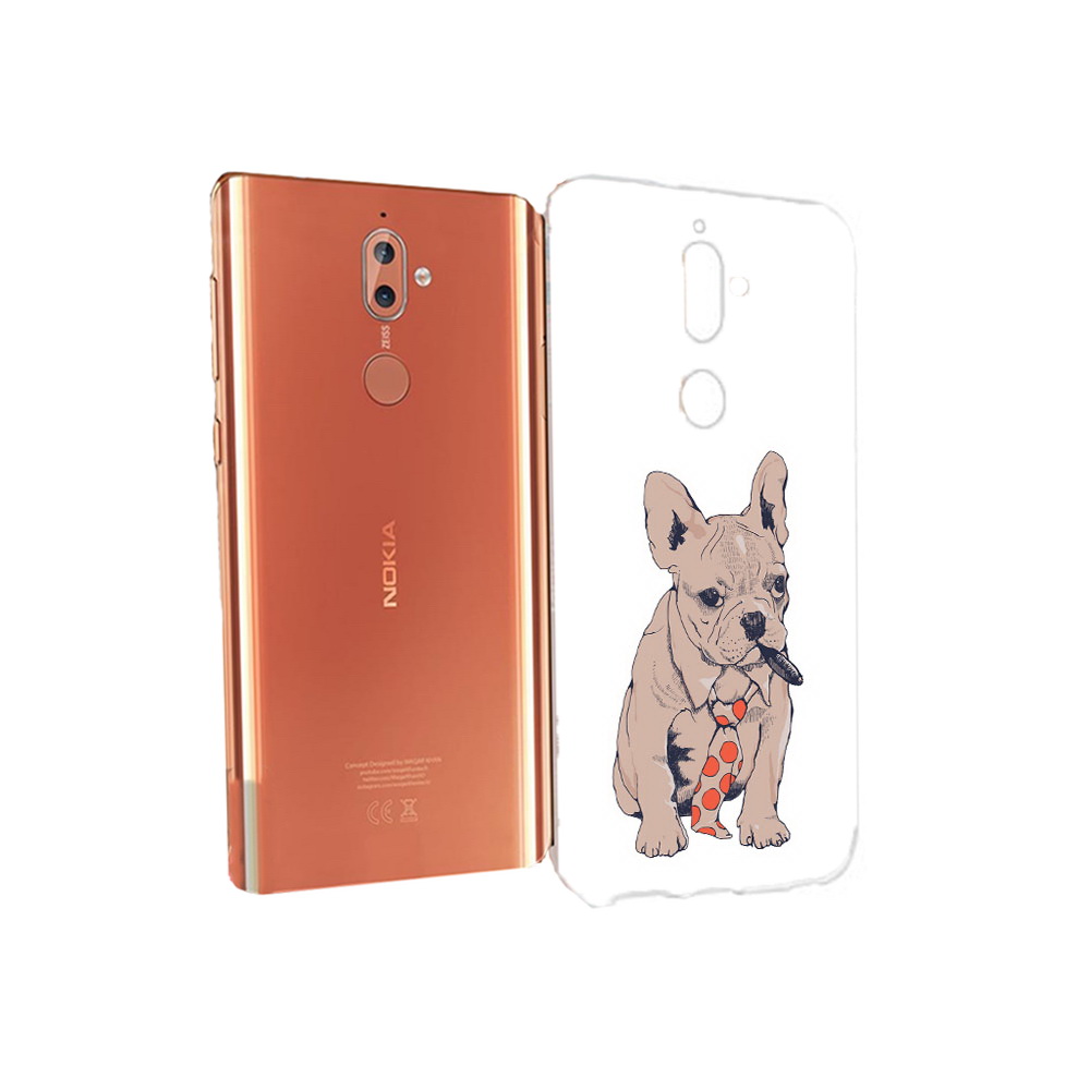 

Чехол MyPads Tocco для Nokia 9 бульдог с сигарой (PT126479.94.250), Прозрачный, Tocco