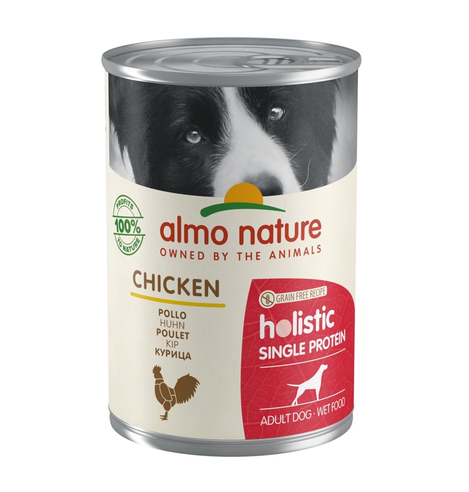 фото Влажный корм для собак almo nature holistic single protein, курица, 24шт, 400г