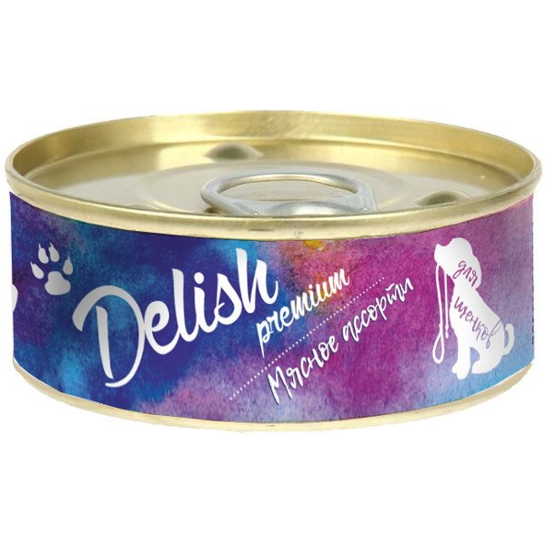 Консервы для собак Delish Premium, мясо, 24шт по 100г