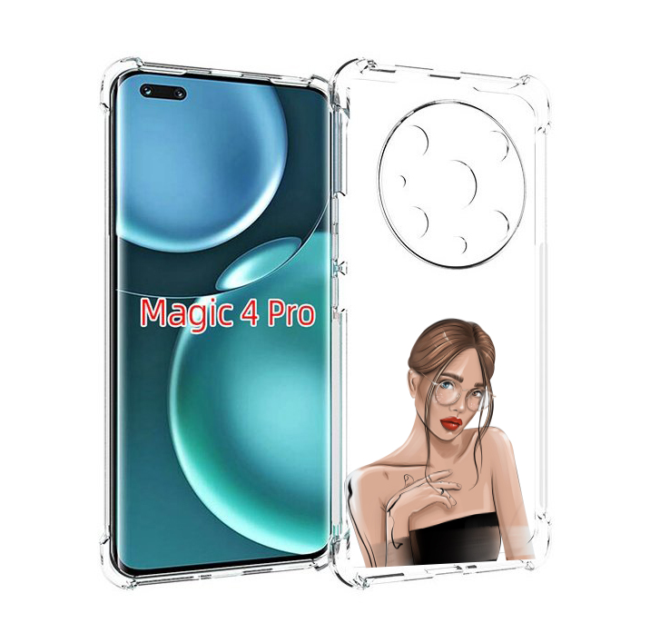 Чехол MyPads девушка-в-очках-с-красивыми-глазами женский для Honor Magic4 Pro